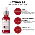 Uptown LA Retinol Face Serum with Vitamin B3. Anti Aging Face Serum for Lines, Wrinkles & Premature Sun Damage to Resurface & Hydrate. Suitable for all skin types. 