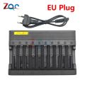 Li-Ion Battery Charger Module 6000MA Charging For 16340 14500 18650 18500 Battery Fast Charge Lithium Battery 10 Slots with Wire. 