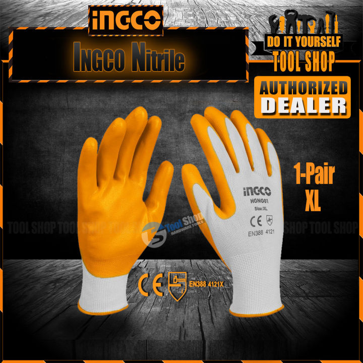 INGCO Original Nitrile Oil Resistant & Work Shop Working Rubber Safety Gloves.