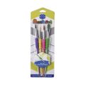 Set of 4 - Kids Soft Grip Paint Brush, Cute Plastic Pole Nylon Hair Brushes. 