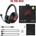 EKSA Air Joy Pro USB Gaming Headset with Detachable Noise Cancelling Mic, 7.1 Surround Sound, USB & 3.5mm Cables, for PC, PS4, PS5, Xbox One - Black/Red. 