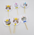 CAT THEME CUPCAKE TOPPERS PACK OF 10 CUPCAKE TOPPERS. 