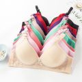 bra push up seamless wireless women plus size bra No steel ring knit ladies bra embroidery thin cup bra gather comfortably on the drooping. 