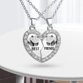 Friendship Necklaces Chain BEST FRIENDS Panda Heart Pendant Necklaces. 