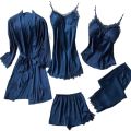 5pc Nighty Night Dress Premium Quality High Quality Silk Night Wear Honeymoon Bridal Set Pack of 5PCS. 