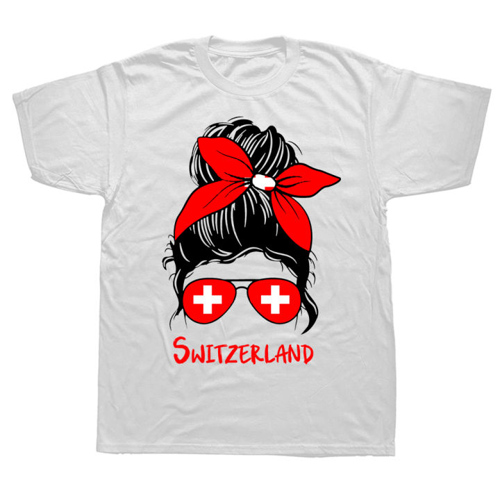 Funny Swiss Switzerland Girl T Shirts Summer Style Graphic Cotton Streetwear Short Sleeve Birthday Gifts T-shirt Mens Clothing