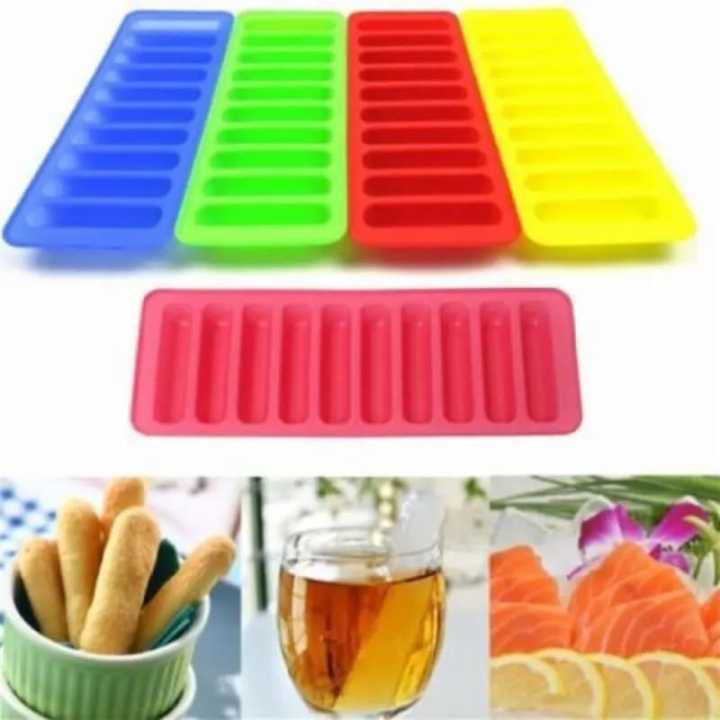 Easy Pop Out Stick Shaped Ice Cube Tray for Refrigerators Random Color