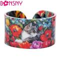 【Hengli jewelry story】Bonsny Plastic Elegant Kitten Bangles Bracelets Fashion Craft Jewelry For Women Girl Accessories Wholesale. 