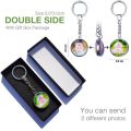 DIY Double Side Photo Custom Keychain Personalized Keyrings Customized Glass Cabochon Family Lovers Baby metal Key chain Gifts. 