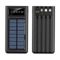 Solar Power Bank 10000mAh Built in 4 Cable Portable Charging Power bank USB Power bank External Battery Charger For Xiaomi Mi iPhone. 