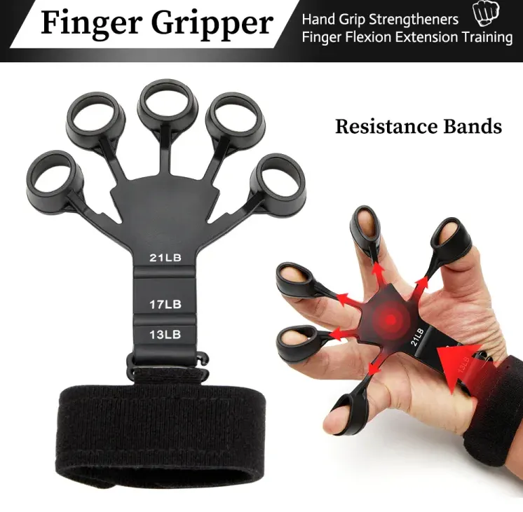 Finger Hand Gripper Guitar Finger Exerciser Hand Strengthener Hand Trainer Hand Gripper Exercise Tool Silicone Made Strong Body Building Grip training equipment Daraz.pk