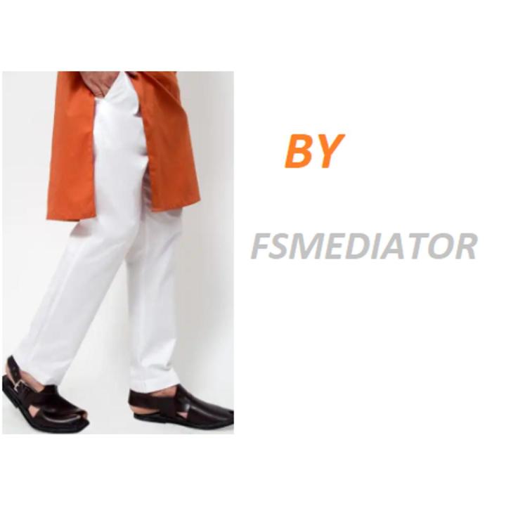 White Trousers for Men / Pajama for Men / Shalwar for Men in Cotton with 2 Side Pockets