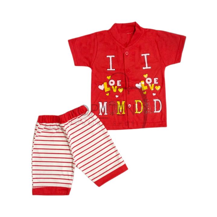 Kids Clothes For Baby Boy Love Mom Dad Printed Design Outfits
