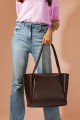 WestStyle - The New Pyramid Tote Bag for Women And Girls in Black Color, PU leather Tote Bag, Large Capacity Shoulder Tote Bag, Trendy Tote for Girls, Tote Bag for University & Office Women, Good Quality Bags for Gift. 