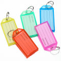 10pcs Plastic Key Tags with Flap Label Window Strong Split Ring for DIY ID Keychain Luggage Backpack Car Keys Identification Tag. 