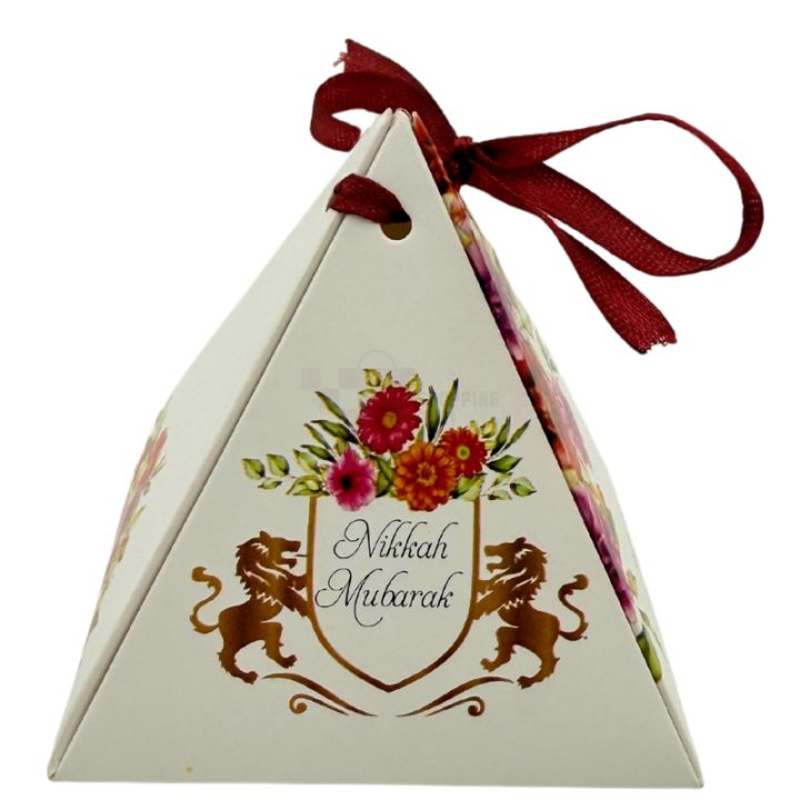 Pyramid Design Bidh Box - 3.4 Inch Height By 3.1 Inch Width Favor Boxes Multicolor Unisex Pack Of 50
