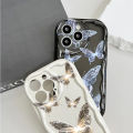 Hontinga for Tecno Spark 20 Pro Back Cover Beautiful Butterfly Cream Texture Phone Case Wavy Edge Soft Silicone Cover. 
