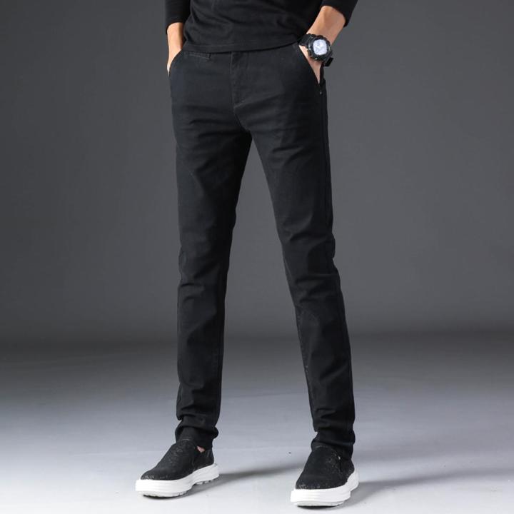 Black Cotton Jeans for men - Classic Pants