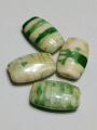 Pack of 40gms Beads, Green Rounded Rectangle Acrylic Marble Plastic Beads For DIY Jewelry Making, Jewelry, DIY, Dresses And Crafting Accessories.. 