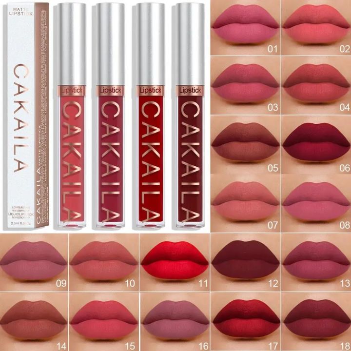 CAKAILA Nude Liquid Lipstick Set Velvet Matte Lip Gloss Lasting Lipstick Lipstick Waterproof Long Red Cosmetic Nude Wo Q8M0