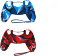 Sony Playstation 4 PS4 Controller Protective Silicone Case Skin Covers (Blue+Red+Black). 
