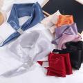 Thin Winter Neck Guard Wraps Imitation silk For Girl Solid Color Silk Scarf Satin False Collar Scarves Neckerchief. 