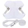 Soft Padded Chihuahua Yorkie Dog Cat Harness Leash Set Warm Winter Pets Puppy Clothes Pug French Bulldog Clothing For Small Dogs - White - S. 