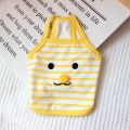 DY Loving Summer Pet Clothes Cat Sling Shirt Stripe Korean Dog Vest Teddy Bear Emoji Embroideried. 