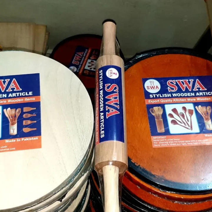 Wooden%20Chakla%20Belan%20With%20Rolling%20Wood%20Pin%20and%20Board%2015%20inches%20in%20Diameter-Wooden%20Rolling%20Pin%20And%20Board%20-%20Image%203