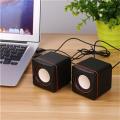 1-Pair Mini Portable USB Wired Computer Speakers Compatible With Laptop Computer PC Notebook Music Player mp3 mp4 Square Speaker Compact 3.5mm Jack Stereo Sound Surround Loudspeaker. 