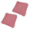 Burger-200 PCS x checkered food packaging papers-Red & White. 