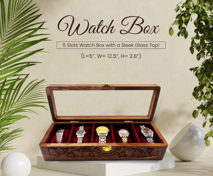 Wooden Watch box for 5 Watches