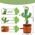 Rechargable Dancing Cactus Talking Toy, Wriggle Singing Cactus Repeats What You Say, Soft Plush Talking Toy Electric Speaking Cactus Baby Toys Funny Creative Kids Toy. 