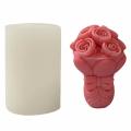 Rose Bouquet Candle Mold Silicone Valentines Day Molds Flower Bunch Soap Molds For Cake Decorating Candle Making Resin Epoxy Jewelry DIY Casting Plaster Clay Mold. 