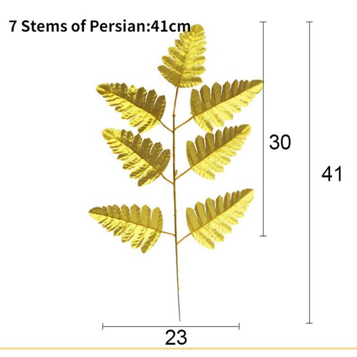 Artificial Plants Palm Leaves Plastic Gold Tropical Party Leaves Decorations Wedding Decor Simulated Golden Turtle Leaf