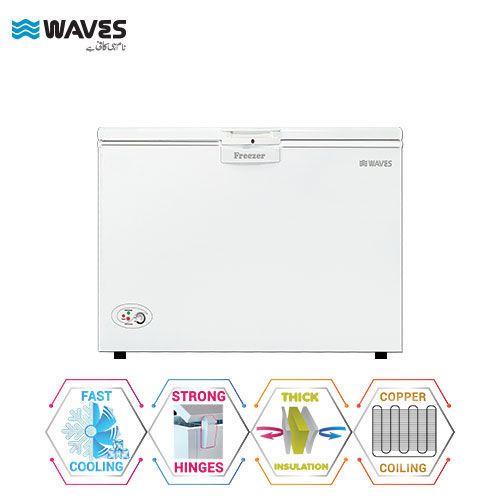 Waves Single Door Deep Freezer WDF-310 - 10 Cubic feet - Beige - 30% Extra Energy Saving