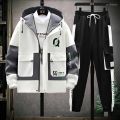Aybeez- Stylish Printed Front Two Pocket Hooded Tracksuit For Men. 