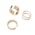 Pack of 3 Adjustable Aesthetic Circular Rings for Girls and Women Set of Alloy Metal Rings Wedding Jewelry Gift for Girls. 