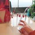 300 ML High Borosilicate Nana Cute Strawberry Water Milk Drinking Glasses Cup with Straw Upgrade Thickened Version Gift. 