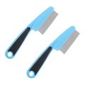 2 Pcs Combs Stainless Steel Fine Tooth for Women Hair Dandruff Picking Tool Metal Man. 