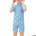 Kids Girl Boy Swimsuit Cartoon Print Zipper One-piece Swimming Suit Cute Summer Children Beachwear 3-12Yrs. 