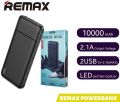 100% Original REMAX RPP-96 2 USB 10,000mAh LANGO SERIES POWER BANK 2.1A 5V Black Color. 