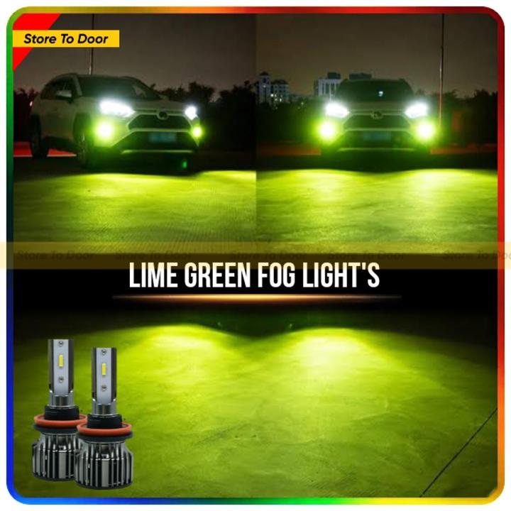 Lime%20Green%20LED%20Fog%20Light%2043W%20For%20Cars%20&%20Suvs%20In%20(H11%20Fitting)%2012V%20Bulbs%20-%202%20Pcs%20-%20Image%202