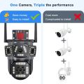 12 Mega Pixel Ultra HD PTZ Camera dome Machine Wifi Camera CCTV Camera With 3 Screen for Home Security System. 