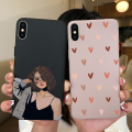 iPhone X XR XS Max Case Fashion Cartoon Girl Daisy Flower Cute Black Soft Phone Back Cover For iPhoneX Xr Xs Funda Capa. 