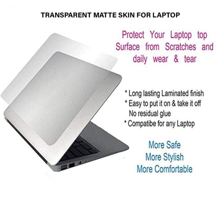Laptop Transparent Matte Vinyl Skin Sticker Cover for All size laptops