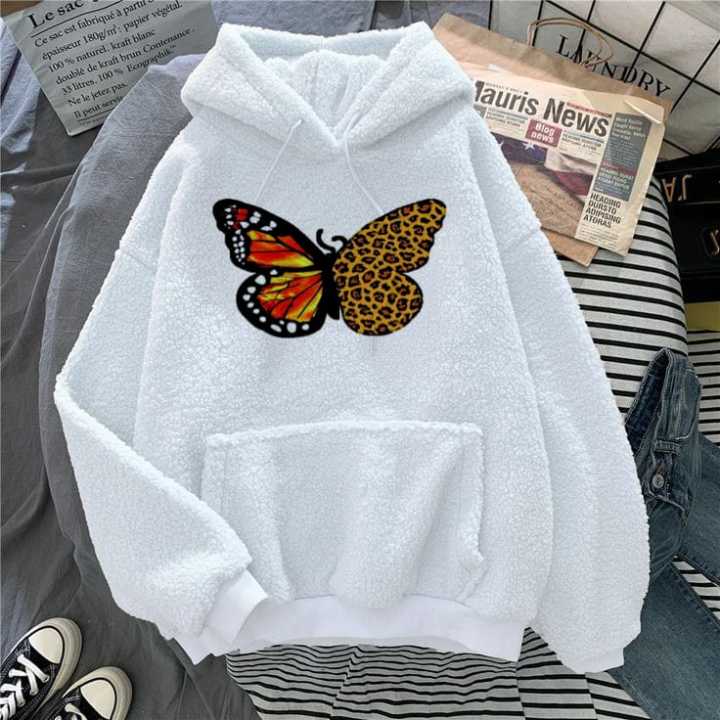 NEW WINTER COLLECTION PRINTED HOODIE IN FLEECE WARM STUFF WHITE COLOR HOODIE FOR GIRLS