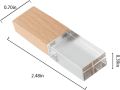 32GB USB 2.0 Flash Drive Novelty Wood Crystal Transparent Pen Drive LED Light Memory Stick Thumb Drives Data Storage Pendrive Gifts (32 GB, Crystal & Wood). 