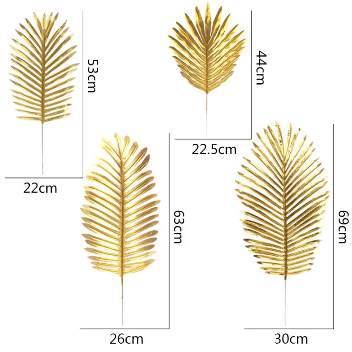 Artificial%20Plants%20Palm%20Leaves%20Plastic%20Gold%20Tropical%20Party%20Leaves%20Decorations%20Wedding%20Decor%20Simulated%20Golden%20Turtle%20Leaf%20-%20Image%205