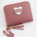New Ladies Women Cute  Zipper Purse PU Leather Wallets Mini Women's Wallet Card Holder Small Bag Coin Pouch Pocket New Style Clutch With Bear Tassel Soft Sequined Lady Short Purses Female Hand Clutch Handbag for Gifts - Multicolor. 